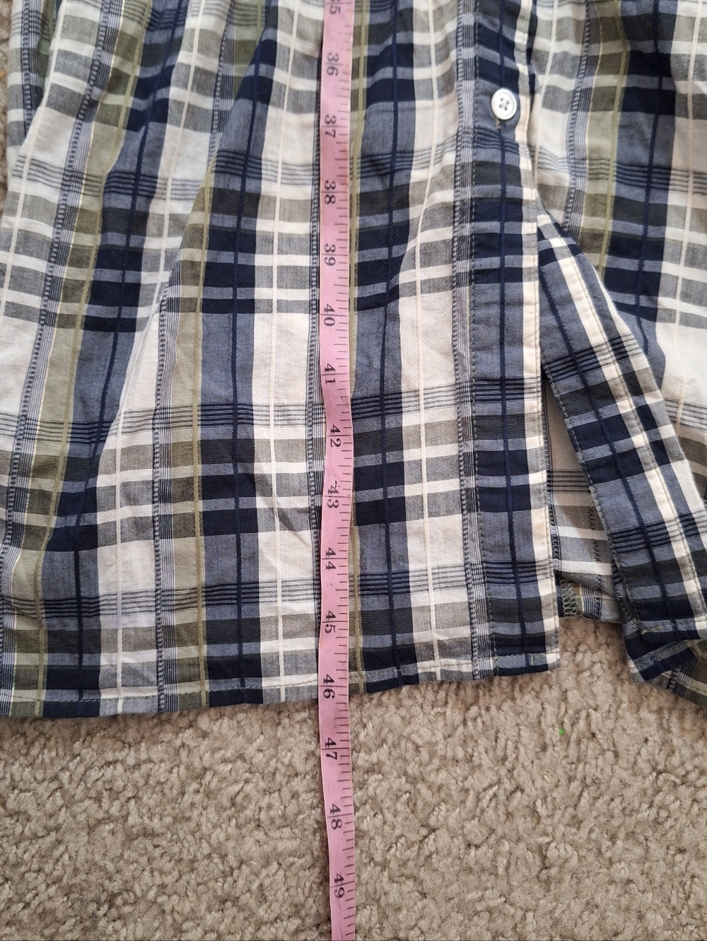 Veronica Beard Barrett Plaid Twist Front Puff Sleeve Blue Green Midi Dress Sz 8 - Picture 7 of 7